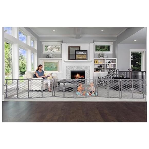 Plastic 192-Inch Super Wide Adjustable Baby Gate and Play Yard, 2-In-1,Bonus Kit - Picture 7 of 7